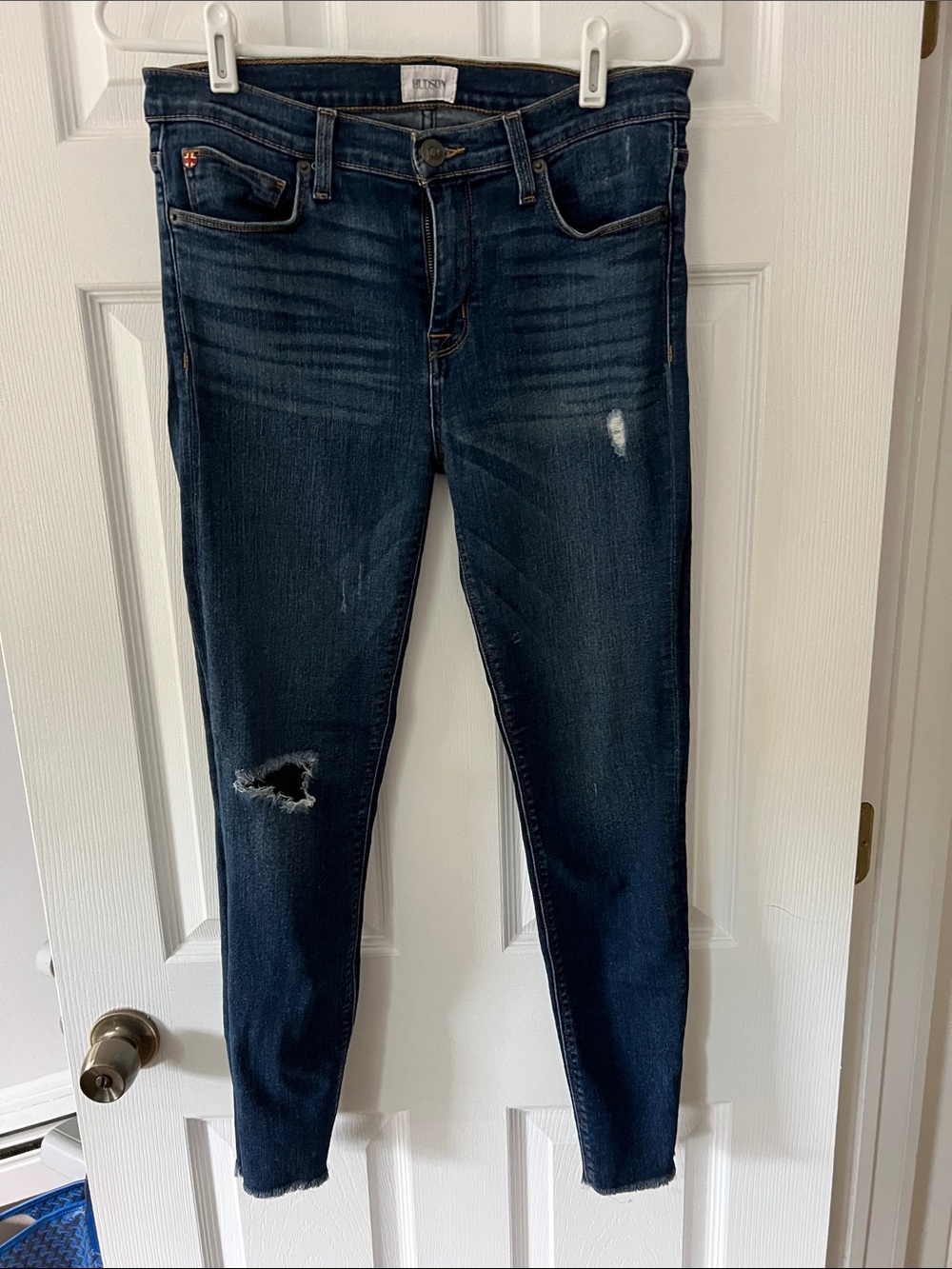 Hudson Jeans Dark Indigo Skinny with Light Distress